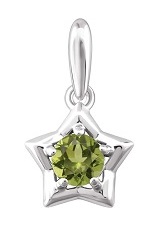 nice white gold round star August birthstone baby charm